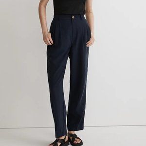 Madewell Sz 6 The Tailored Tapered Pant in Softdrape Deep Indigo Modal NL211